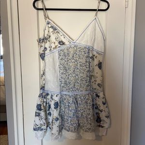 Blue and white dress